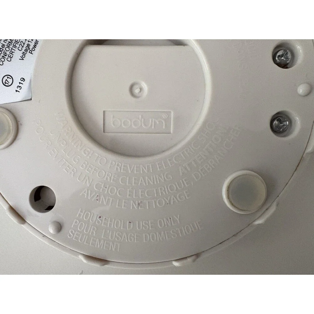 Bodum 11451 Bistro Electric Water Kettle Power Cord Base Only Off White Tested!